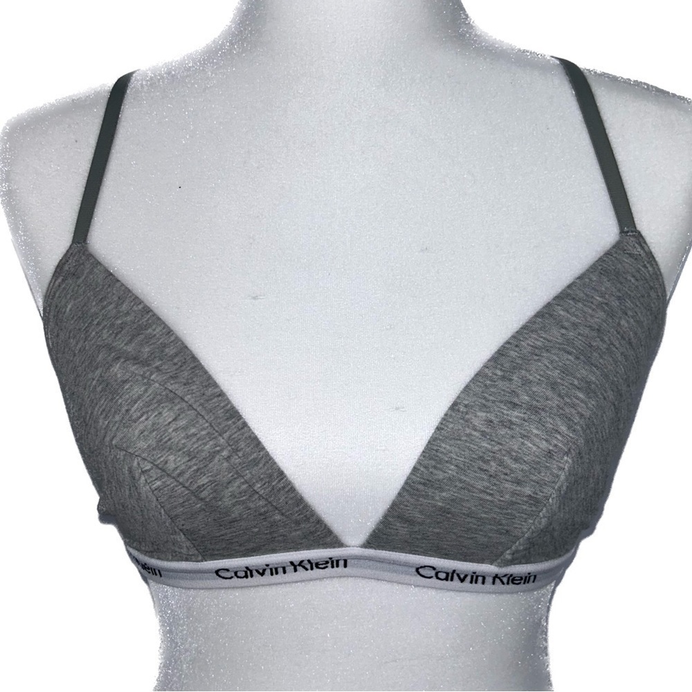 Calvin Klein Bralette Triangle Wire free Padless Light Support Comfy Casual Bra